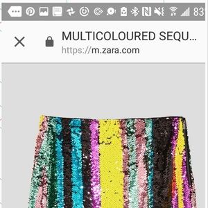 Never Worn Zara Multi color Sequin Midi Skirt!